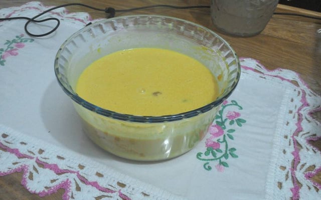 Creme de abóbora cabotiá com creme de leite e bacon