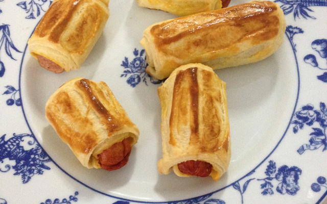 Folhado de salsicha do chef Duzão