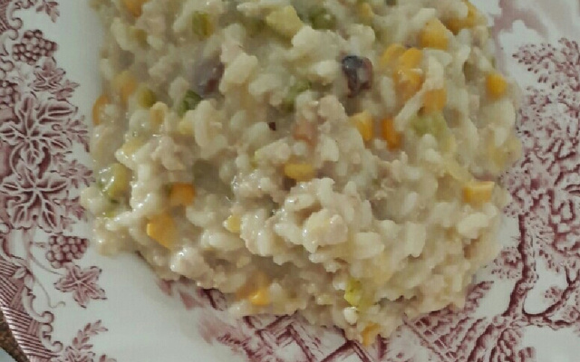 Risoto de frango com abobrinha