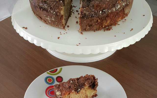 Bolo de aveia com maçã e banana