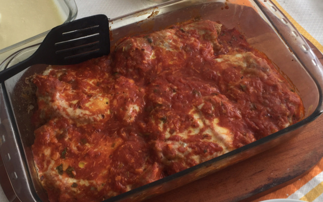 Bife à parmegiana de forno