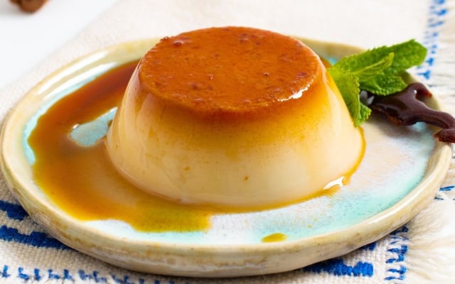 Pudim sem açúcar e sem gelatina com doce de leite zero