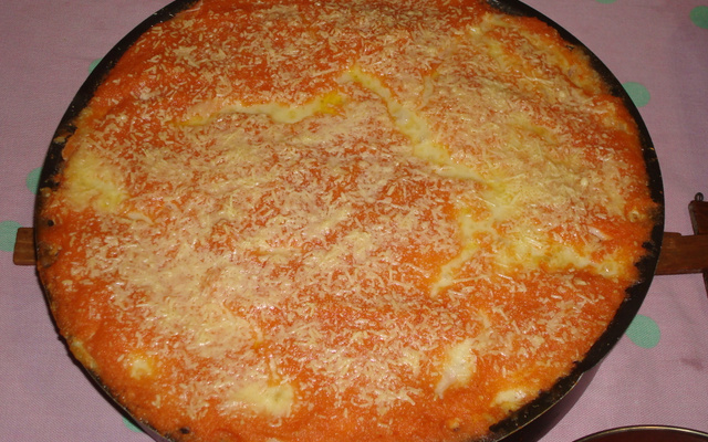 Arroz à parmegiana de forno