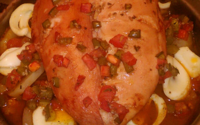 Frango assado com batata