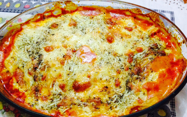 Lasanha light de chuchu com cenouras ao molho branco