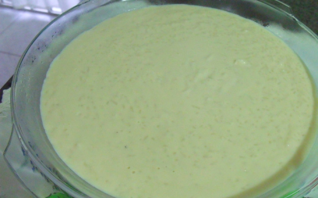 Arroz doce com chocolate branco