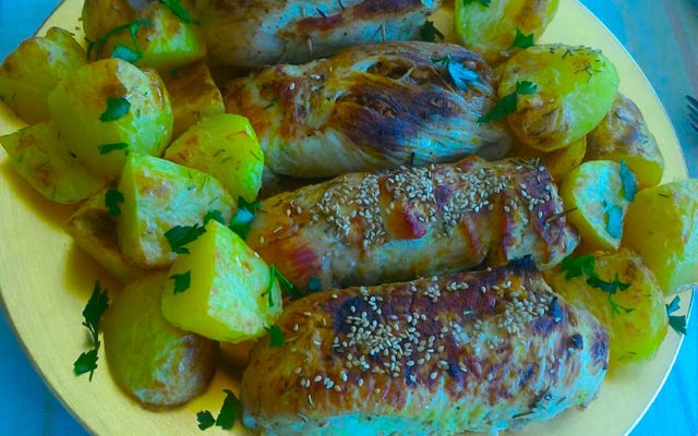 Peito de peru recheado