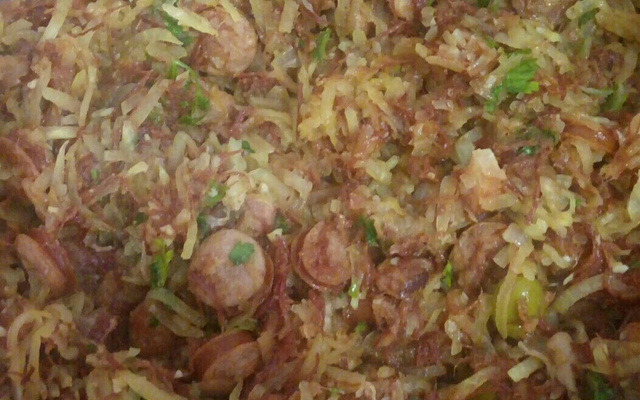 Carne seca com mamão