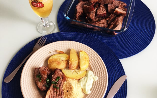 Fraldinha deliciosa assada no forno com sal grosso