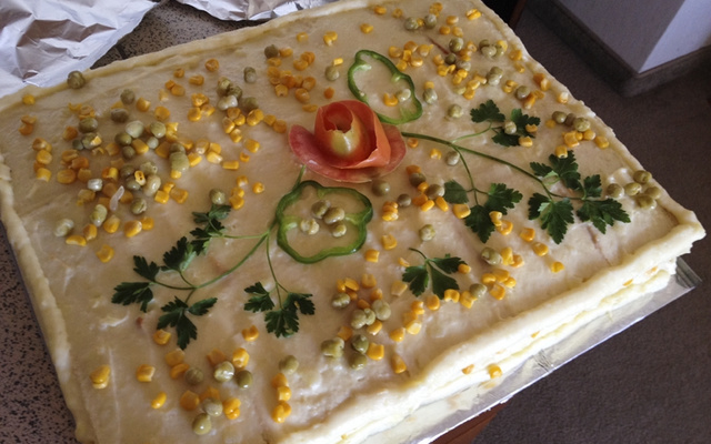 Torta de frango com pão de forma