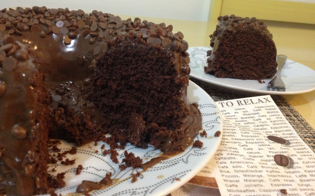 Bolo de chocolate meio amargo do Vitor