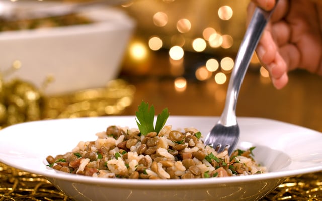 Arroz com lentilha