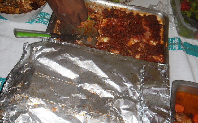 Lasanha à bolonhesa com molho de maionese