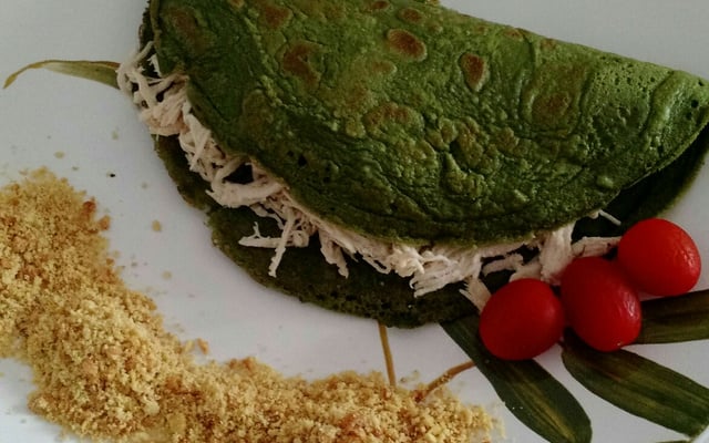 Massa de panqueca de espinafre