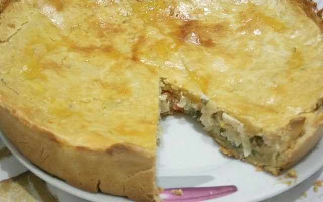 Torta de palmito com requeijão