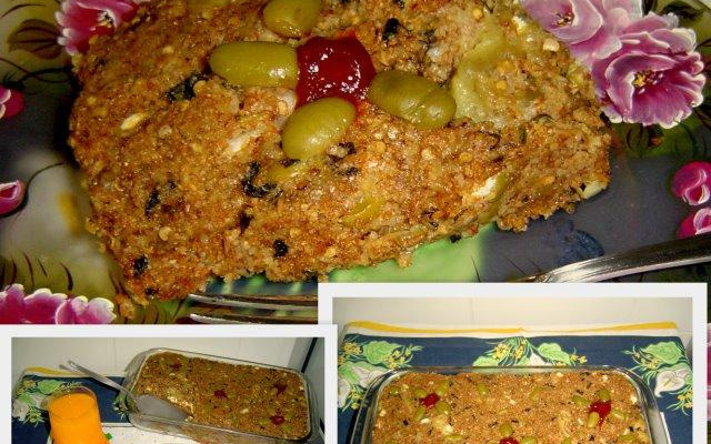 Quibe de forno de berinjela recheado com ricota do Lúcio Cezar