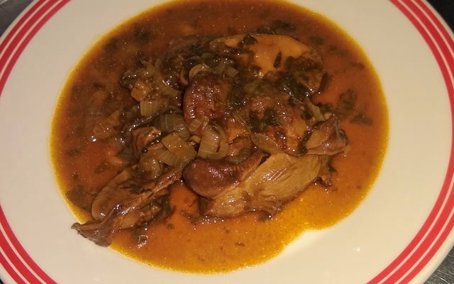 Moela de frango acebolada