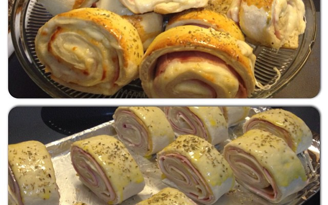 Pãezinhos de presunto e queijo