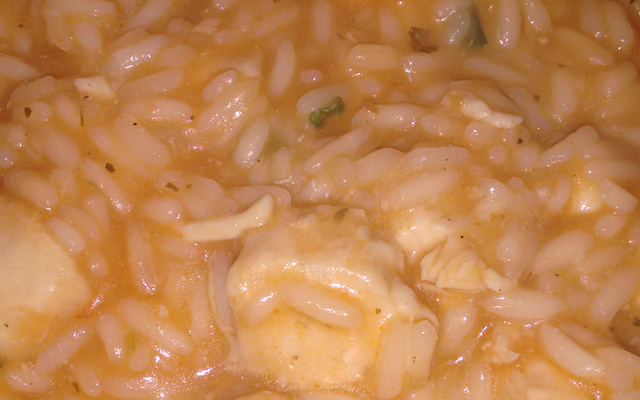 Risoto de frango com queijo