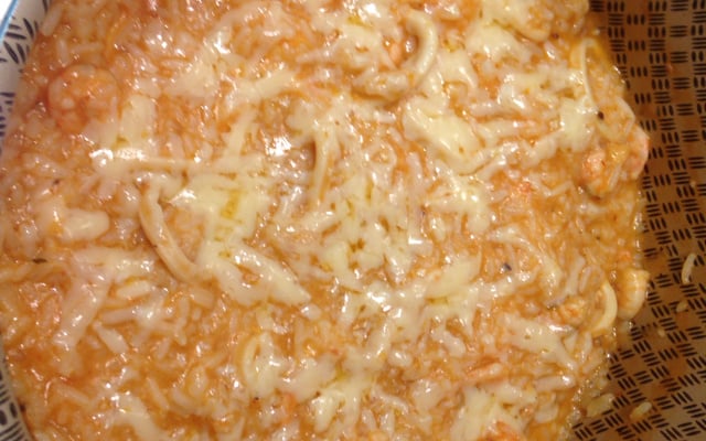 Risoto de camarão e lula