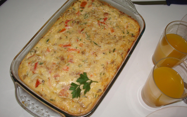 Torta de arroz com atum