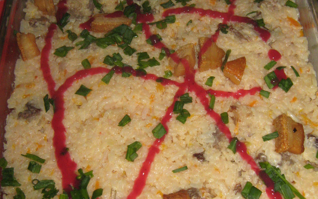 Arroz com carne de sol cremoso