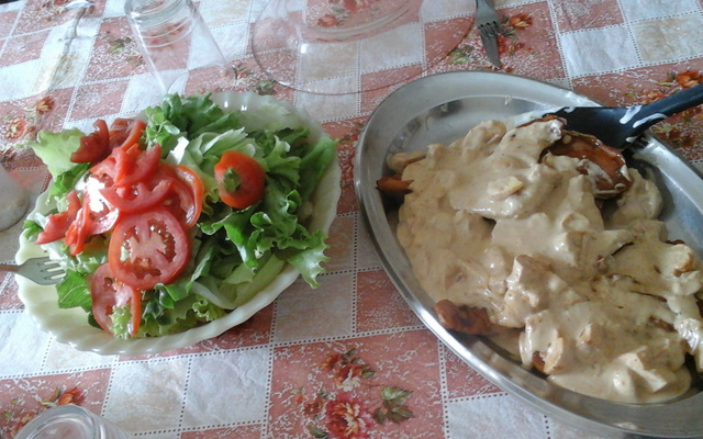 Filé de frango com molho de champignon