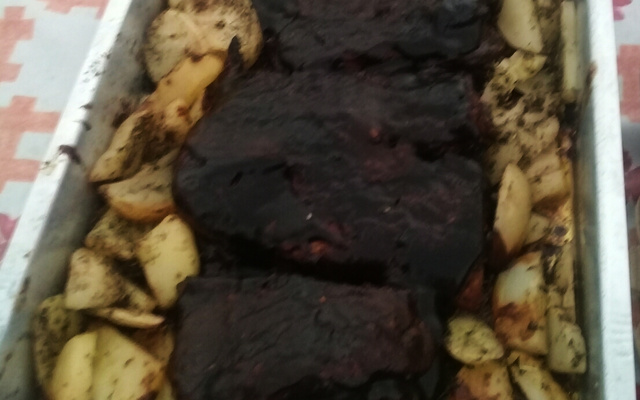 Costela de porco com molho Barbecue