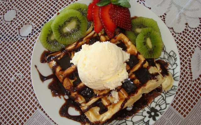 Waffle simples e delicioso