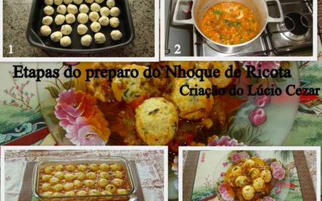 Nhoque de ricota, criação do Lúcio Cezar