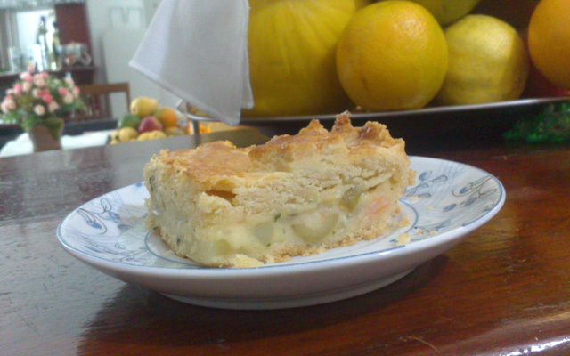 Torta de batata e camarão