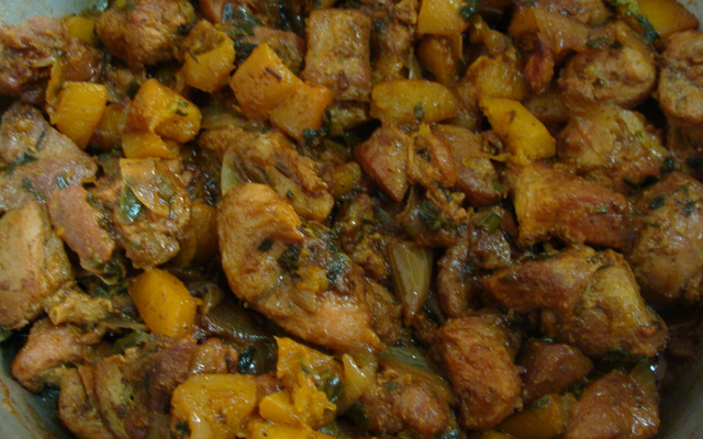 Carne de porco com moranga