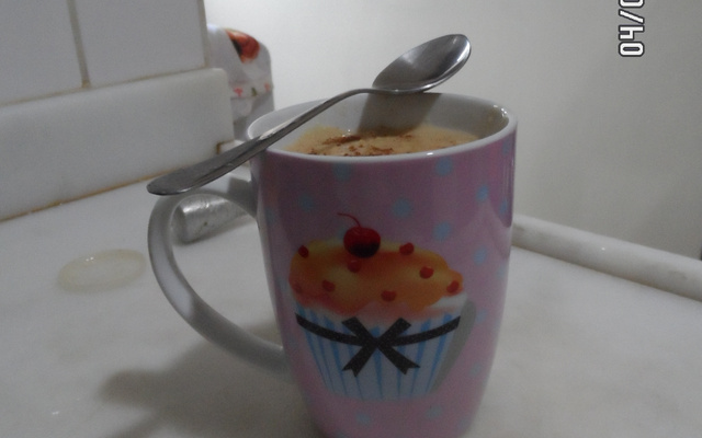 Arroz doce de açúcar queimado