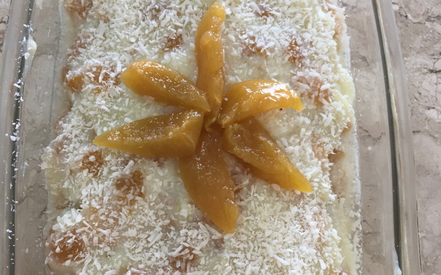 Pavê de pêssego fácil 