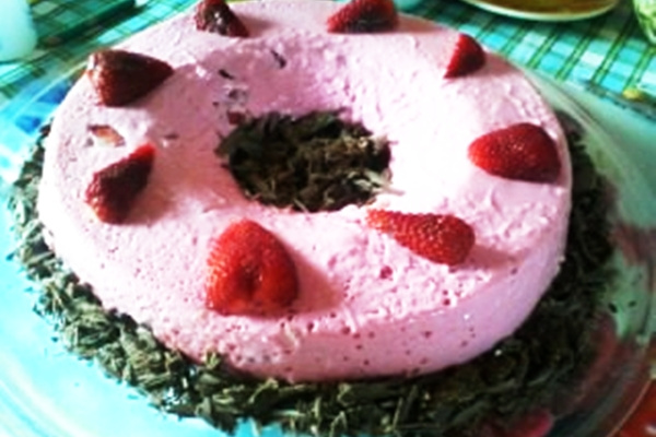 Mousse de gelatina colorida