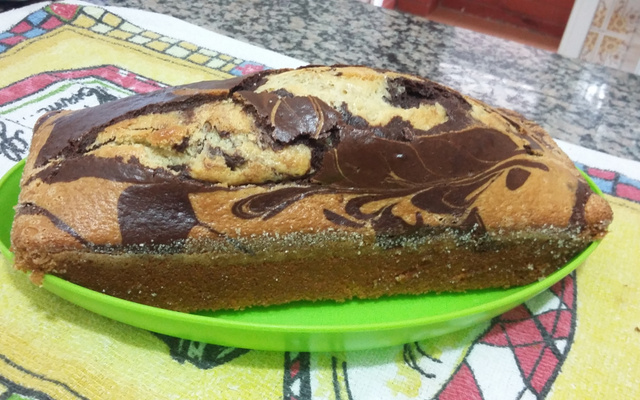 Bolo mármore de liquidificador