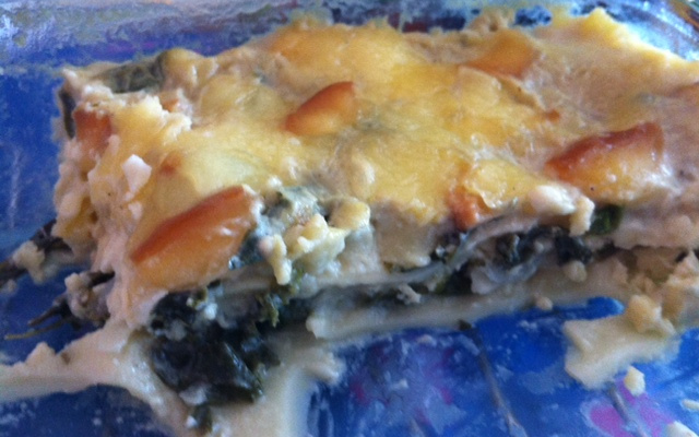 Lasanha de espinafre da Lia