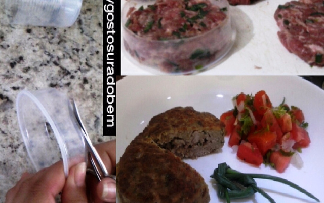 Hambúrguer bovino caseiro (glúten free) sem sopa de cebola