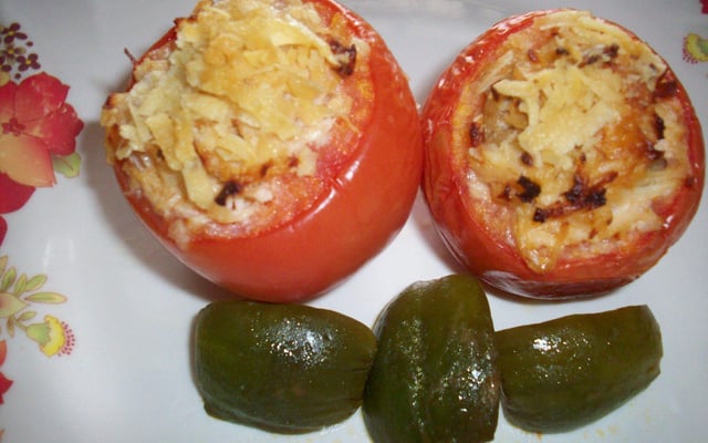 Tomate assado com recheio cremoso