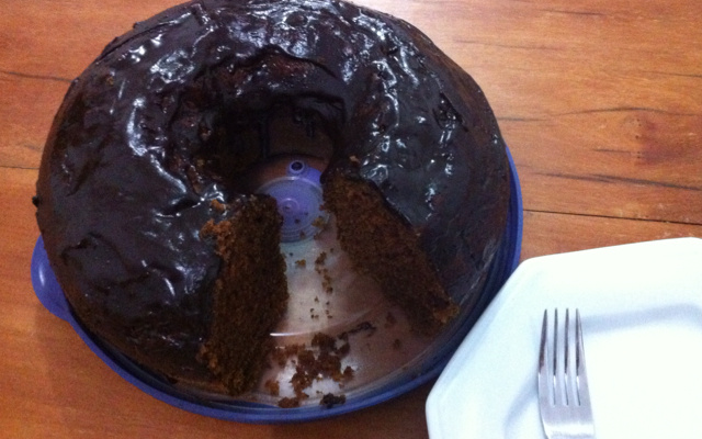 Bolo de casca de abóbora com chocolate