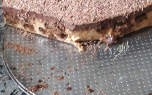 Cheesecake de doce de leite com ganache