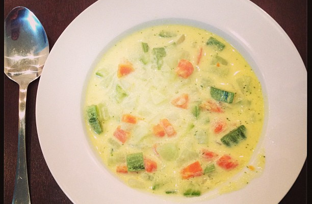 Sopa de legumes com cream cheese light