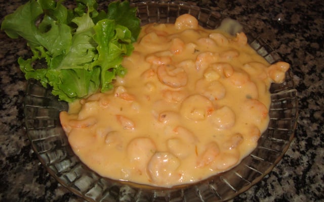 Camarão com creme de leite
