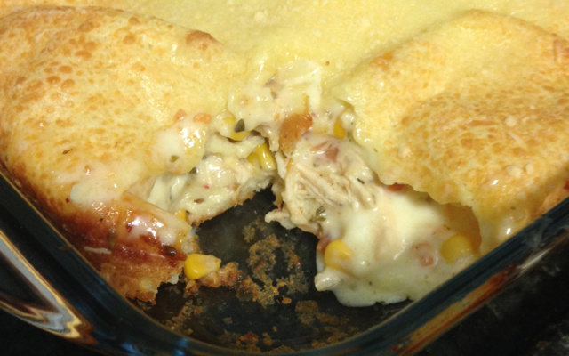 Torta de frango com requeijão de liquidificador