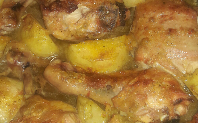 Frango assado crocante