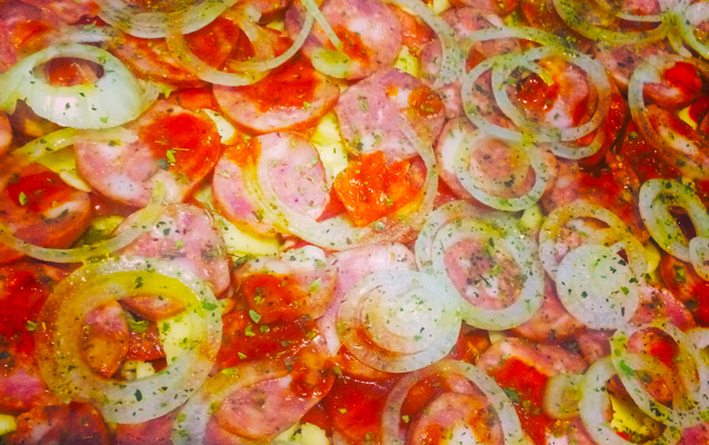 Pizza simples, gostosa e barata da Ju