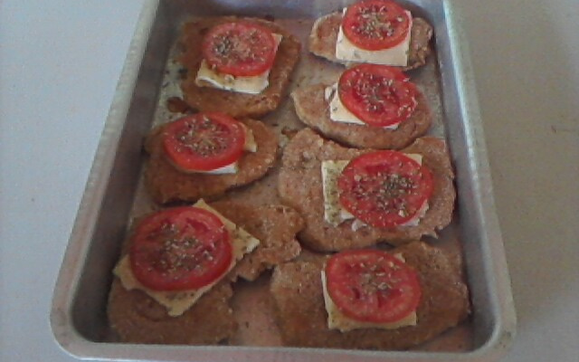 Frango empanado assado