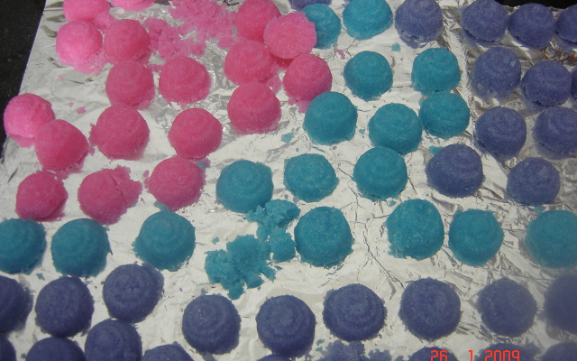 Torrões de açúcar coloridos