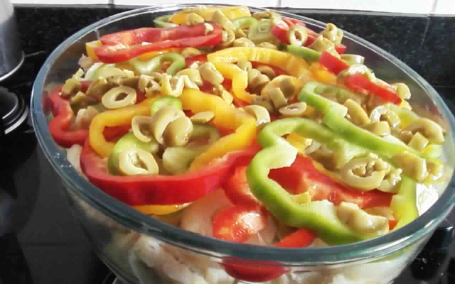 Bacalhoada com batata doce