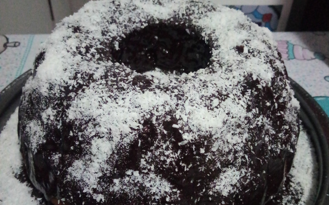 Bolo nega maluca de liquidificador